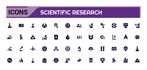 Wall Mural - scientific research solid icons set, filled icon set, solid icon set. glyph set for web and ui. edit