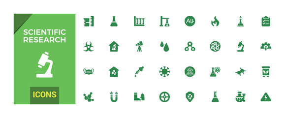 Wall Mural - scientific research solid icons set, filled icon set, solid icon set. glyph set for web and ui. edit