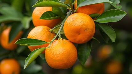 Wall Mural - On a limb of a tree several oranges