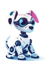 Poster - White Robot Dog on Ground