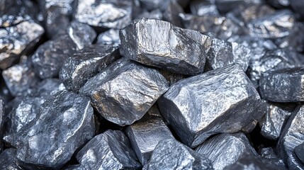 Close-up of Rough, Gray, Metallic Rocks