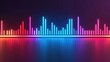 © crazyass - Vibrant Holographic Music Equalizer, captivating glowing effects, sleek flat design illustration showcasing dynamic sound waves and rhythmic patterns in a modern aesthetic
