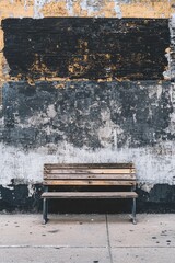 Sticker - Wooden Bench Against Wall