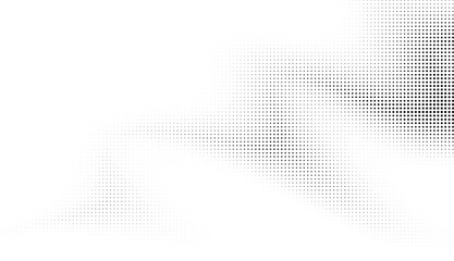Aufkleber - Monochrome gradient halftone dots background. Overlay png illustration. Abstract grunge dots on transparent background