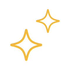 Two yellow stars are drawn in a line on a white background. The stars are drawn close together, with one slightly larger than the other. Scene is bright and cheerful