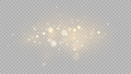 Sticker - The dust sparks and golden stars shine with special light. Vector sparkles on a transparent background. . Stock royalty free vector illustration. PNG	