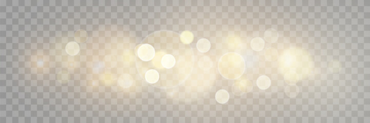 Sticker - The dust sparks and golden stars shine with special light. Vector sparkles on a transparent background. . Stock royalty free vector illustration. PNG	