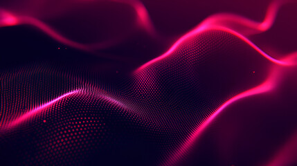Aufkleber - Abstract waves of vibrant pink light creating a dynamic, flowing pattern in a dark setting during nighttime