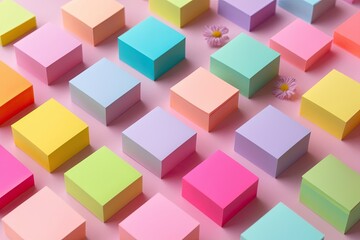 Colorful Pastel Sticky Notes Collection in Vibrant Shades and Cheerful Designs