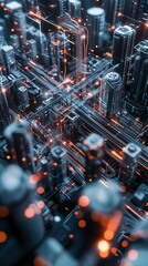 Poster - AI-powered city, advanced infrastructure, digital integration, futuristic technology