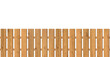 © backup16 - Wooden farm fence vector background. Realistic dark wood picket with oak texture. Planks barrier for garden or field. Enclosure for country yard.