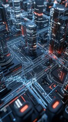 Poster - 21. smart city, ai integration, futuristic infrastructure, holographic displays