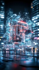 Poster - 32. ai metropolis, digital innovation, futuristic city, neon holograms