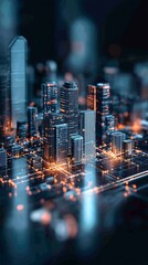 Poster - 42. ai urban environment, digital networks, futuristic infrastructure, holographic technology