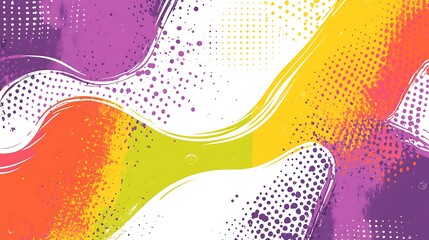 Poster - Abstract Background with Colorful Swirls and Polka Dots