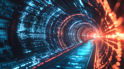 Wall Mural - Virtual tunnel in data transmission