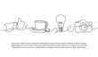 © Bettermind Graphic - Continuous one line design of find ideas in photography hobbies. Minimalist style vector illustration on white background.