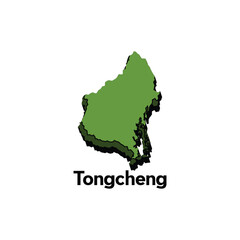 Wall Mural - Map City of Tongcheng - administrative map vector design, logotype element for template