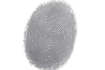 Fototapete - Black fingerprint displayed on a plain white background