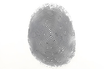 Fototapete - Black fingerprint displayed on a plain white background
