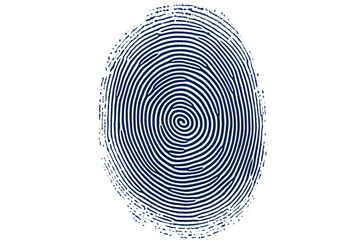Fototapete - Isolated black fingerprint on a white backdrop
