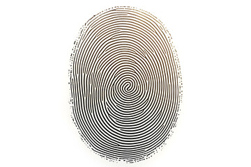 Fototapete - Isolated black fingerprint on a white backdrop