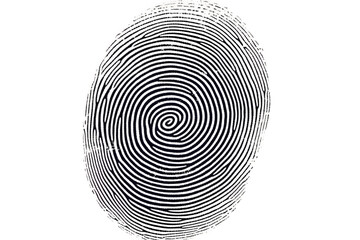 Fototapete - Isolated black fingerprint on a white backdrop