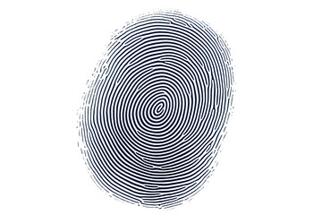 Fototapete - Isolated black fingerprint on a white backdrop