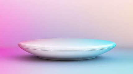 Poster - A smooth, oval-shaped object with a gradient color scheme, set against a soft, colorful background.