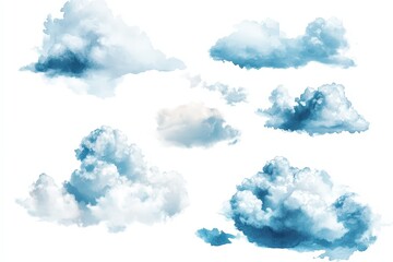 Aerial view from the plane of fluffy rain cloud in daytime - Cloudscape. Beautiful simple AI generated image