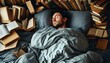 © 杜克 杜 - Dreamy slumber surrounded by a fortress of books