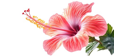 Wall Mural - Close-up of a Pink Hibiscus Flower