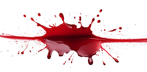 Wall Mural - Vibrant red color juice or liquid splash isolated on white background