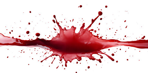 Wall Mural - Vibrant red color juice or liquid splash isolated on white background