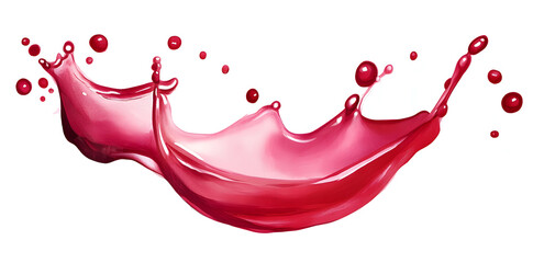 Poster - Vibrant red color juice or liquid splash isolated on white background