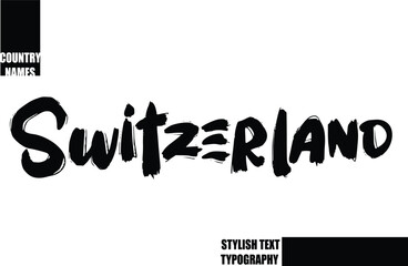 Leinwandbilder - Switzerland Bold Text Typography Text Country Name