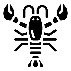 Wall Mural - lobster glyph vector icon