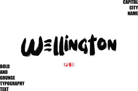 Wellington Of City Name Modern Bold Rough Grunge Text Typography