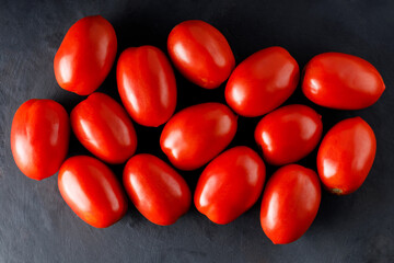 Red Tomatoes on Dark Background, Farm-to-Table Fresh Vegetables