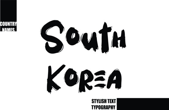 South Korea Bold Text Typography Text Country Name