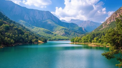 Wall Mural - Tranquil Mountain Lake