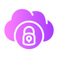 Canvas Print - cloud security Gradient icon