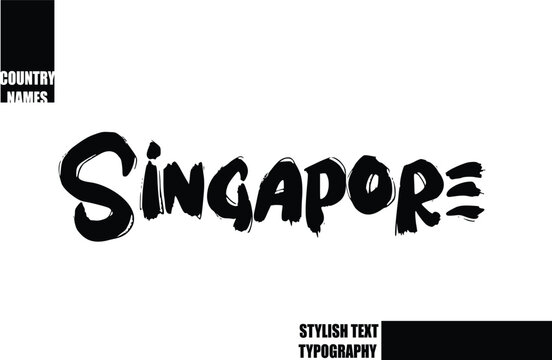 Bold Text Typography Text Country Name  Singapore