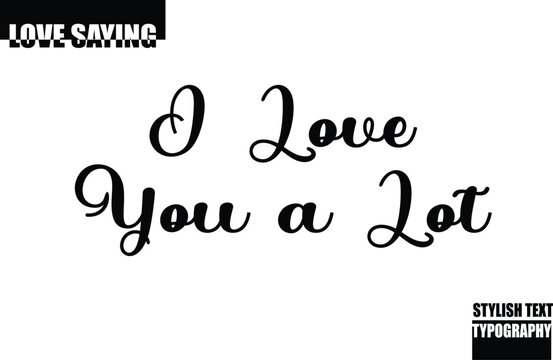 Modern Stylish Typography Text Inspirational Love Quote I Love You a Lot