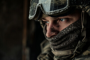 Leinwandbilder - Special forces soldier in full uniform AI generated image