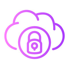 Canvas Print - cloud security Line Gradient Icon