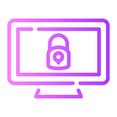 Canvas Print - computer security Line Gradient Icon