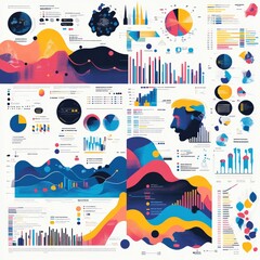 Poster - Abstract Data Visualization Infographic Design with Colorful Charts  Graphs and Diagrams