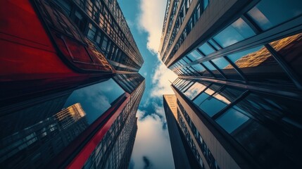 Wall Mural - Cityscape View from Below