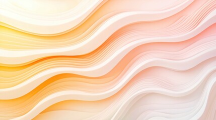 Sticker - Abstract Wavy Pattern in Pink  Orange  and White